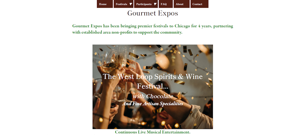 Home page of Gourmet Expos